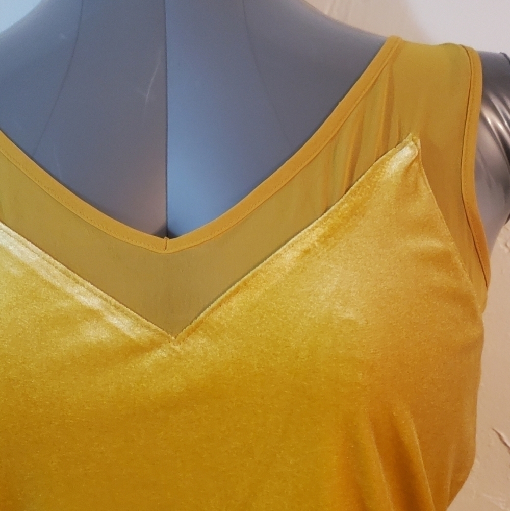 INC Gold Velour & Sheer Stretch Top - Picture 10 of 11